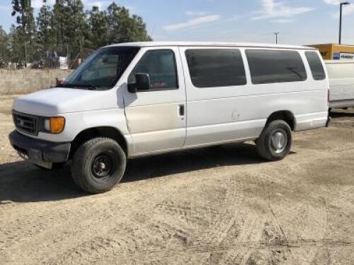 s**2005 FORD E350 VAN, 6.8L gasoline, automatic, a/c. s/n:1FBSS31S65HA51231 **(DEALER, DISMANTLER, OUT OF STATE BUYER, OFF-HIGHWAY USE ONLY)** **(DOES NOT RUN)**