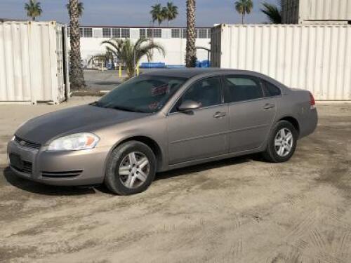 s**2007 CHEVROLET IMPALA SEDAN, 3.5L gasoline, automatic, a/c, pw, pdl, pm. s/n:2G1WB55K879385263 **(DEALER, DISMANTLER, OUT OF STATE BUYER, OFF-HIGHWAY USE ONLY)**