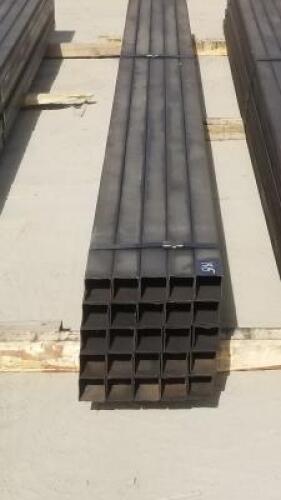 UNUSED BUNDLE OF (25) 2 7/8"X17' SCH 10 BLACK SQUARE TUBING **(LOCATED IN COLTON, CA)**