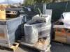 PALLET OF MISC. TABLE, WATER HEATER, electric, SINK, FOOD WARMER **(LOCATED IN COLTON, CA)**