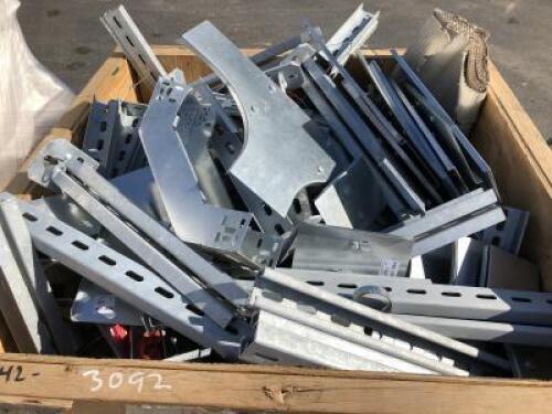 WOOD CRATE OF METAL BRACKETS **(LOCATED IN COLTON, CA)**