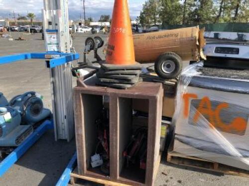 METAL CART, HOSE REELS, TRAFFIC CONES, DOLLY **(LOCATED IN COLTON, CA)**