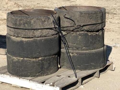 (6) RIMS W/SOLID TIRES, fits skidsteer **(LOCATED IN COLTON, CA)**