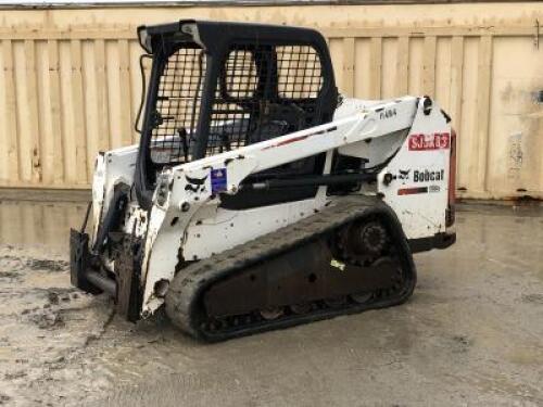 2013 BOBCAT T550 CRAWLER SKIDSTEER LOADER, aux hydraulics, canopy, 2,134 hours indicated. s/n:A7UJ11484