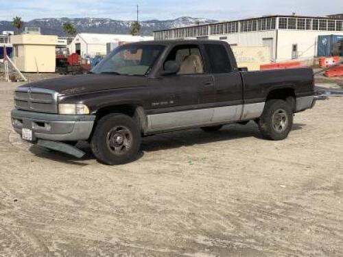1998 DODGE RAM 1500 PICKUP TRUCK, 5.2L gasoline, automatic, a/c, pw, pdl, pm, tow package. s/n:3B7HC13Y5WG141488 **(DEALER, DISMANTLER, OUT OF STATE BUYER, OFF-HIGHWAY USE ONLY)** **(DOES NOT RUN)**