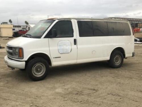 s**2002 CHEVROLET 2500 VAN, 5.7L gasoline/cng, automatic, a/c. s/n:1GAGG26R521190275 **(DEALER, DISMANTLER, OUT OF STATE BUYER, OFF-HIGHWAY USE ONLY)** **(DOES NOT RUN)**