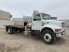 2001 INTERNATIONAL 4900 FLATBED TRUCK, DT466E diesel, Allison MT643 automatic, a/c, pto, 20' deck, National N-50 knuckle boom crane, 3-stage, 42' reach, 8,300# capacity, side outriggers, tow package, 96,744 miles indicated. s/n:1HTSDAAN51H344636 - 2