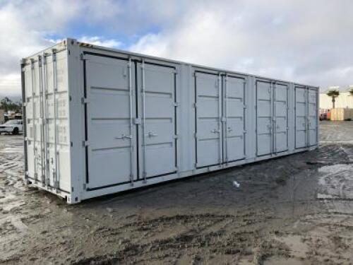 40' HIGH CUBE CONTAINER, (4) sets of side doors.