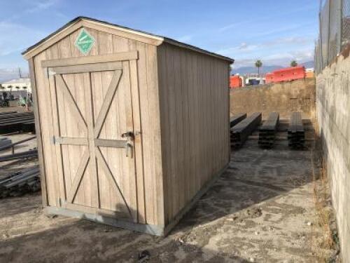 STORAGE SHED, 74"x122"x85". **(LOCATED IN COLTON, CA)**