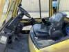 2005 HYSTER H90XMS FORKLIFT, 8,500#, 90" mast, 3-stage, 195" lift, rotating carriage, sideshift, tilt, gasoline, cab, 2,067 hours indicated. s/n:L005V05029C - 8