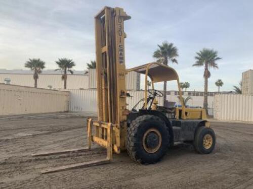 CHAMP 120HLP FORKLIFT, 10,000#, 150" mast, 3-stage, 360" lift, tilt, gasoline, canopy. s/n:CC93625