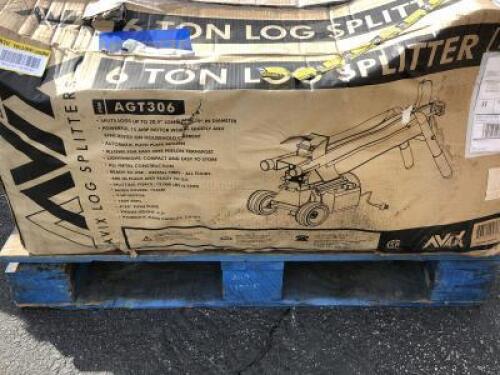 UNUSED AAVIX AGT306 6-TON LOG SPLITTER, electric. **(LOCATED IN COLTON, CA)**