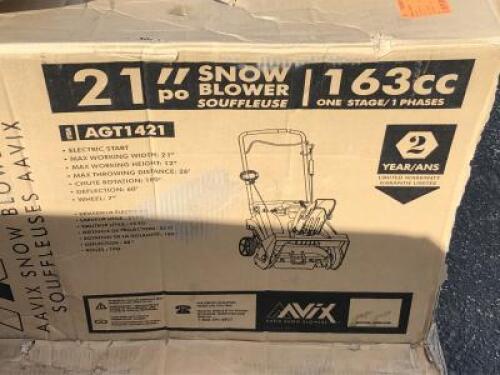 (2) AAVIX AGT1421 21" SNOW BLOWERS, 163cc electric. **(LOCATED IN COLTON, CA)**