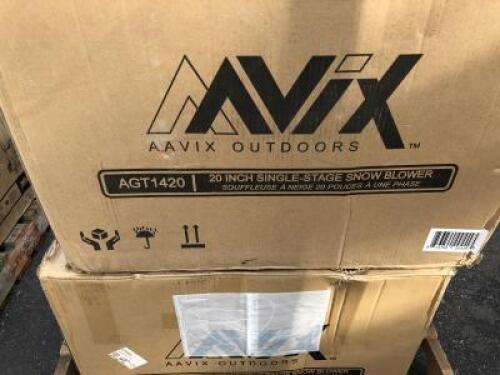 (2) UNUSED AAVIX AGT1420 SNOW BLOWERS, gasoline. **(LOCATED IN COLTON, CA)**