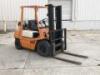 TOYOTA 3FGL25 FORKLIFT, 5,000#, 74" mast, 2-stage, 120" lift, tilt, lpg, canopy. s/n:20557 - 2