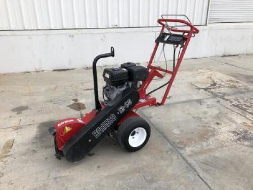 BARRETO 13-SG STUMP GRINDER, Honda GX390 gasoline, 18" cutting head, 98 hours indicated. s/n:SGP135