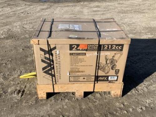 UNUSED AAVIX AGT1424S 24" SNOW BLOWER, 212cc gasoline.