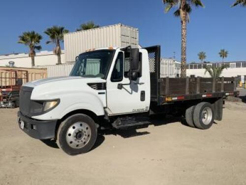 2011 NAVISTAR TERRASTAR FLATBED TRUCK, Maxxforce 6.4L diesel, automatic, a/c, pw, pdl, 12' flatbed, stake sides, 13,500# rear, tow package. s/n:1HTJSSKK4CJ608310