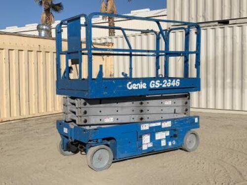 GENIE GS-2646 SCISSORLIFT, electric, 26' lift, extendable platform, 673 hours indicated. s/n:89488