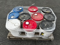 PALLET OF APPROX. (10) BUCKETS OF ACRYLIC TRAFFIC PAINT --(LOCATED IN COLTON, CA)--