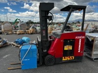 RAYMOND R35-C35QM ELECTRIC STAND UP FORKLIFT, 2,000#. s/n:R35-01-03-561, DEPTH CHARGER BATTERY CHARGER. s/n:HR94992-2-2 --(LOCATED IN COLTON, CA)--