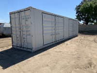 2024 40' CONTAINER, 2 side doors w/lock boxes, 1 front door w/lock box.--(LOCATED IN COLTON, CA)--