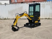 UNUSED 2023 AGT QH13R MINI HYDRAULIC EXCAVATOR, gp bucket, thumb, aux hydraulics, backfill blade, cab. s/n:2401009034