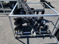 CAGE W/19" AUGER BIT, 10" AUGER BIT, 8" AUGER BIT, 2023 3500NM AUGER, fits skidsteer. s/n:002502519 --(LOCATED IN COLTON, CA)--