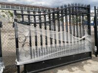 UNUSED 10'x8' BIPARTING WROUGHT IRON GATE --(LOCATED IN COLTON, CA)--