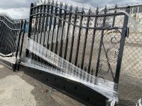 UNUSED 10'x8' BIPARTING WROUGHT IRON GATE --(LOCATED IN COLTON, CA)--