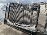 UNUSED 10'x8' BIPARTING WROUGHT IRON GATE --(LOCATED IN COLTON, CA)--