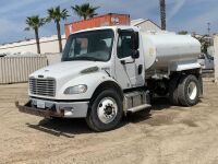 2015 FREIGHTLINER M2 2,000 GALLON BOBTAIL WATER TRUCK, Cummins 200hp diesel, 6-speed, pto, 12,000# front, ff-s-rr, hose reel, 21,000# rear, 35,534 miles indicated. s/n:3ALACWDU6FDFY3306