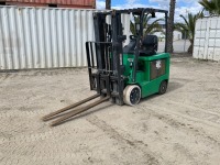 2018 MITSUBISHI FBC25N FORKLIFT, 5,000#, 80" mast, 3-stage, 188" lift, sideshift, electric, canopy, 2,337 hours indicated. s/n:AFB3051028