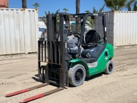 2014 KOMATSU FG25T-16 FORKLIFT, 5,000#, 74" mast, 3-stage, 170" lift, sideshift, dual fuel, canopy, 2,474 hours indicated. s/n:A410825