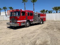 **2003 KME FIRE TRUCK, Detroit 470hp diesel, engine brake, automatic, pto, 18,000# front, Foam Pro foam system, Hale total pressure master water system, water tank, hydraulic hose reel, multi compartment, 24,000# rear, 140,485 miles indicated. s/n:1K9AF42