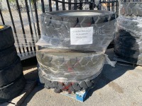 APPROX. (3) RIMS W/TIRES, fits reach forklift --(LOCATED IN COLTON, CA)--