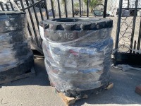 APPROX. (4) RIMS W/TIRES, fits reach forklift --(LOCATED IN COLTON, CA)--