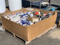 PALLET OF MISC. CERAMIC DISK BRAKE PADS, MISC. OIL FILTERS --(LOCATED IN COLTON, CA)--