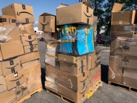 PALLET OF APPROX. (48) AMAZON OVERSTOCK MERCHANDISE BOXES, THERMAL CAT SELF WARMING BED, SOLAR-POWERED CHRISTMAS DECOR --(LOCATED IN COLTON, CA)--