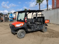 2020 KUBOTA RTVX1140 UTILITY CART, diesel, 4x4, canopy, seats 4, 57"x26" tilt bed, tow package, 717 hours indicated. s/n:A5KD2GDBLLG036351