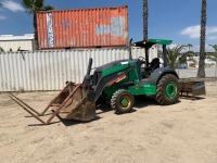 2017 JOHN DEERE 210LEP SKIPLOADER, 4-in-1 bucket, fork attachment, 4x4, canopy, dual tilt, rear scraper, 2,017 hours indicated. s/n:1T8210ELPHJ894199