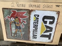 (2) UNUSED RETRO VINTAGE SIGNS