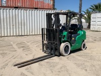 2015 MITSUBISHI FG25NGLP FORKLIFT, 5,000#, 74" mast, 3-stage, 178" lift, sideshift, dual fuel, canopy, 1,880 hours indicated. s/n:AF17E00186