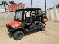 2020 KUBOTA RTV-X1140 UTILITY CART, diesel, 4x4, canopy, seats 4, 57"x26" hydraulic dump bed, tow package, 870 hours indicated. s/n:A5KD2GDBCLG036331 --(DOES NOT RUN)-- --(LOCATED IN COLTON, CA)--