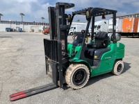 2015 MITSUBISHI FG30N FORKLIFT, 6,000#, 80" mast, 3-stage, 186" lift, sideshift, dual fuel, canopy. s/n:AF13G00236