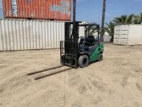 2015 TOYOTA 8FGU25 FORKLIFT, 5,000#, 80" mast, 3-stage, 189" lift, sideshift, dual fuel, canopy. s/n:8FGU25-67153