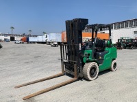 MITSUBISHI FG30N FORKLIFT, 6,000#, 84" mast, 4-stage, 240" lift, sideshift, dual fuel, canopy. s/n:AF13G00070