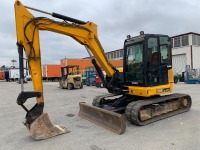 JCB 85Z-1 HYDRAULIC EXCAVATOR, gp bucket, q/c, aux hydraulics, backfill blade, cab w/air. s/n:JCB085Z1KH2563413