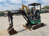 2016 JOHN DEERE 17G MINI HYDRAULIC EXCAVATOR, gp bucket, q/c, aux hydraulics, backfill blade, canopy, 561 hours indicated. s/n:1FF017GXCGK226376