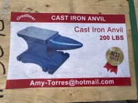 UNUSED CAST IRON 200# ANVIL --(LOCATED IN COLTON, CA)--